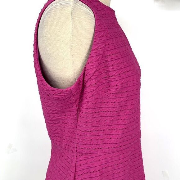 New Donna Morgan Flux‎ Textured Sleeveless Midi Fit & Flare Dress Pink 12 - Picture 14 of 16